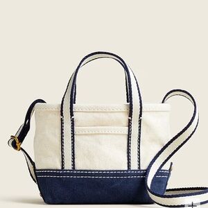 J. Crew J Crew Girls Mini Montauk Tote Purse NEW without tags. Navy and Ivory.